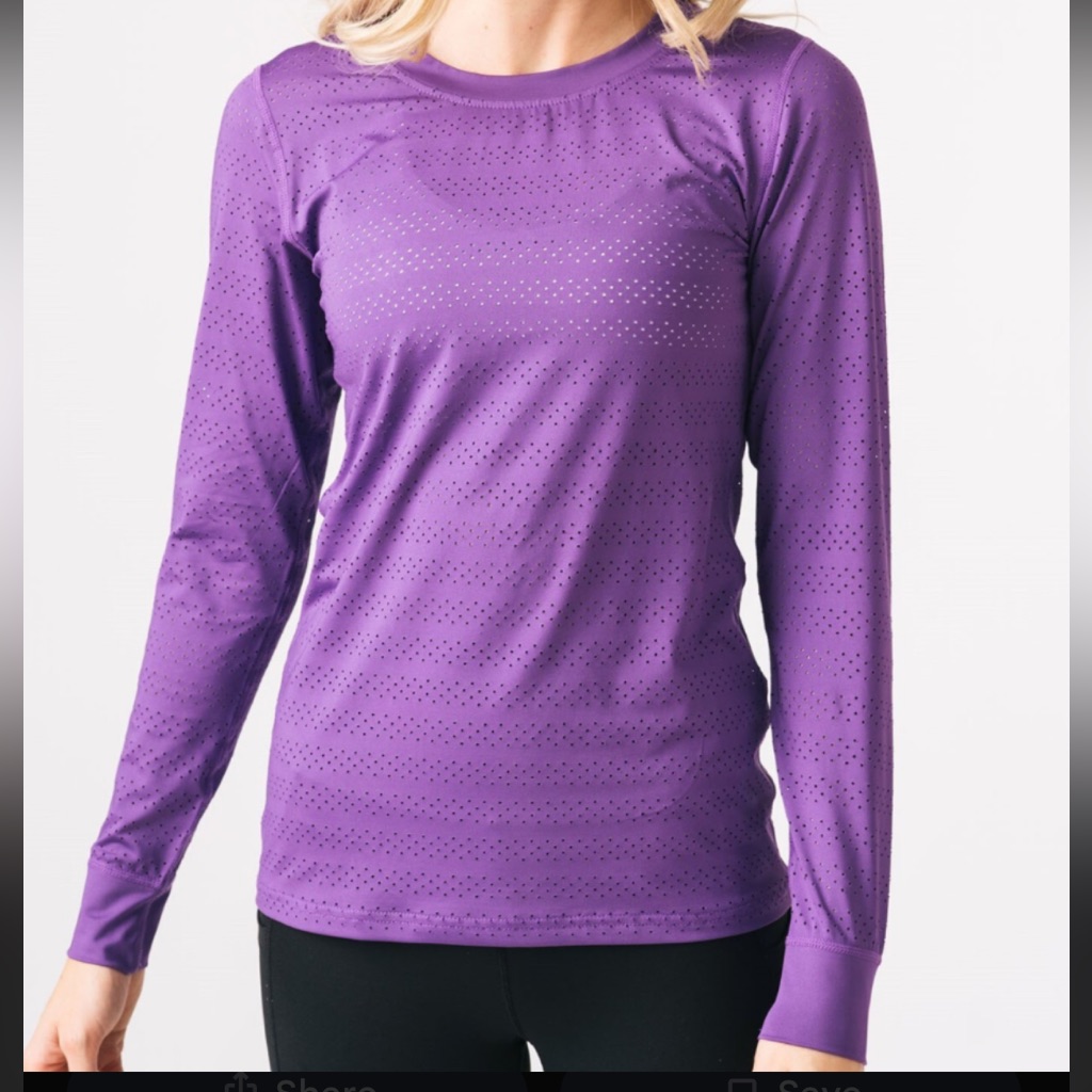Zyia Purple Chill Long Sleeve T Rc Athletic Top Crew Neck Size Xl